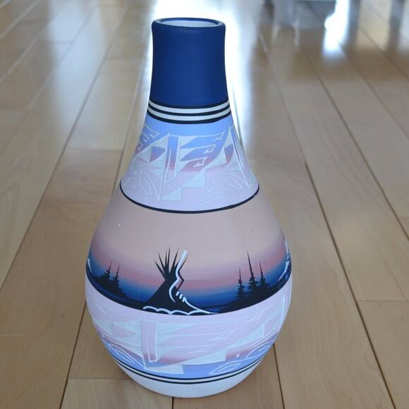 80s Native American Mesa Verde Pottery Navajo S Maybay - Picture 2 of 5